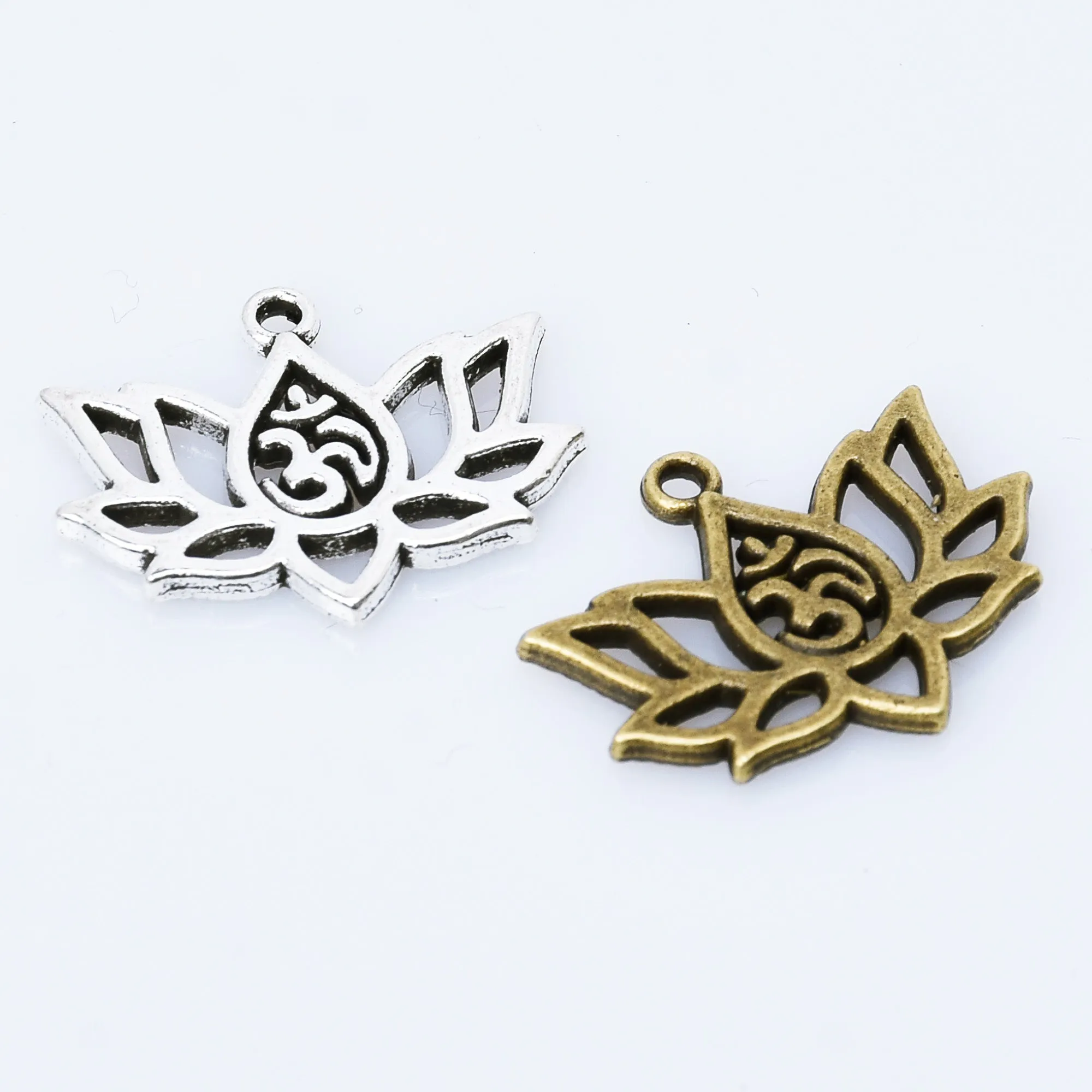 16*20mm Alloy Lotus Pendant Om Pendant Aum Pendant Spiritual charm Yoga Pendant Lotus Flower Jewelry 20pcs 102947