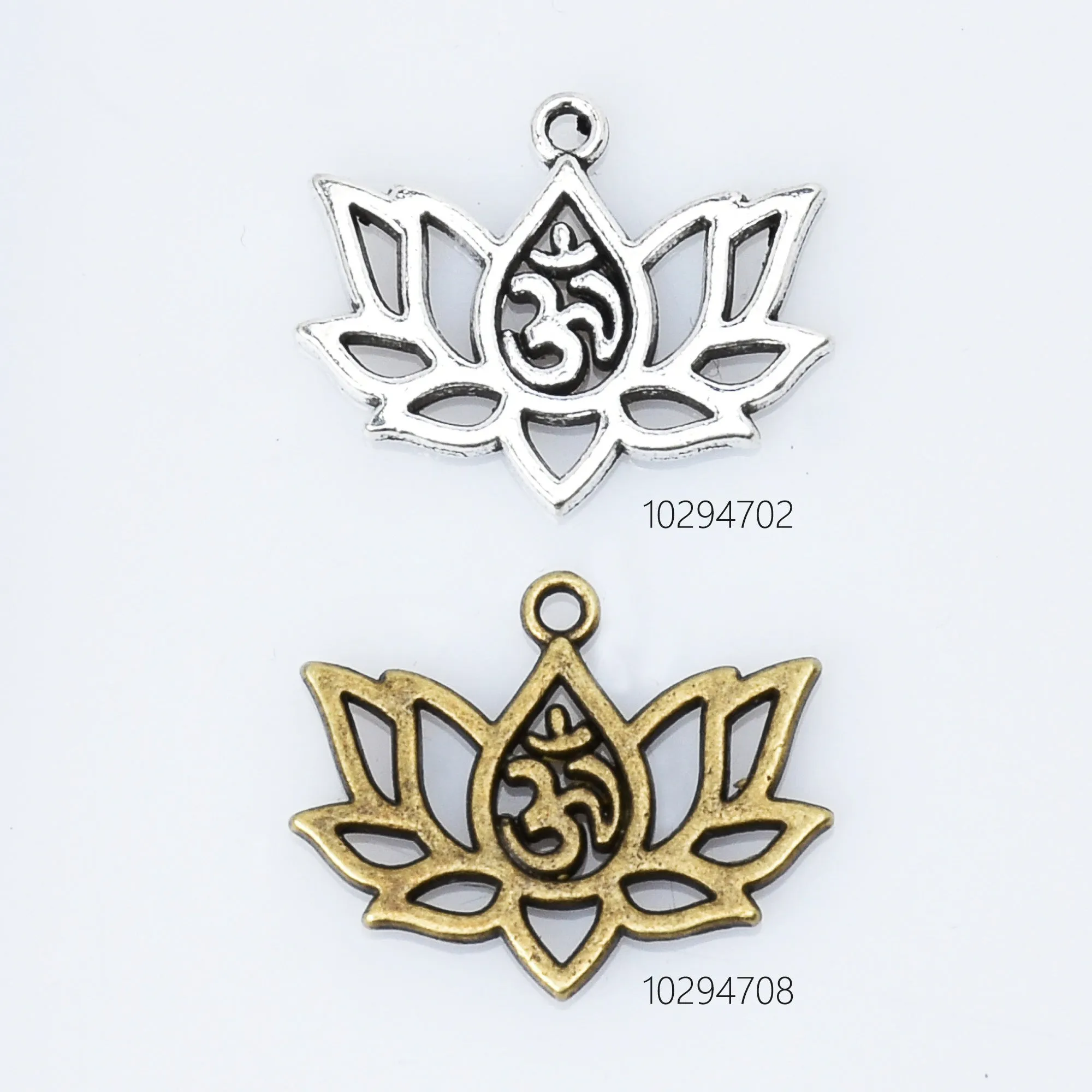 16*20mm Alloy Lotus Pendant Om Pendant Aum Pendant Spiritual charm Yoga Pendant Lotus Flower Jewelry 20pcs 102947