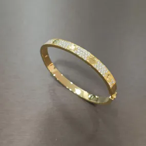 22k / 916 Gold C design Crystal Solid Bangle