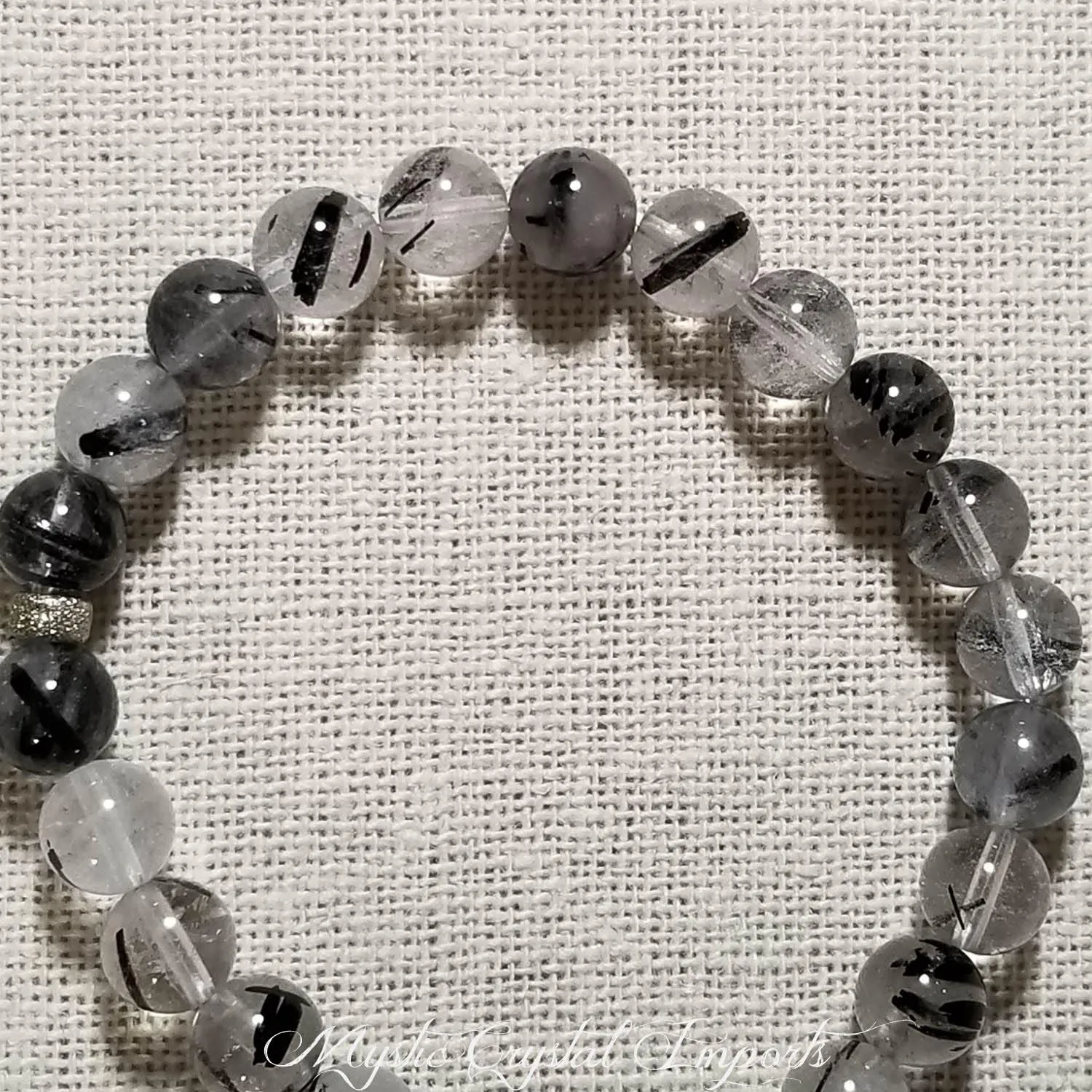 8mm Tourmalinated Quartz Crystal Healing Bracelet