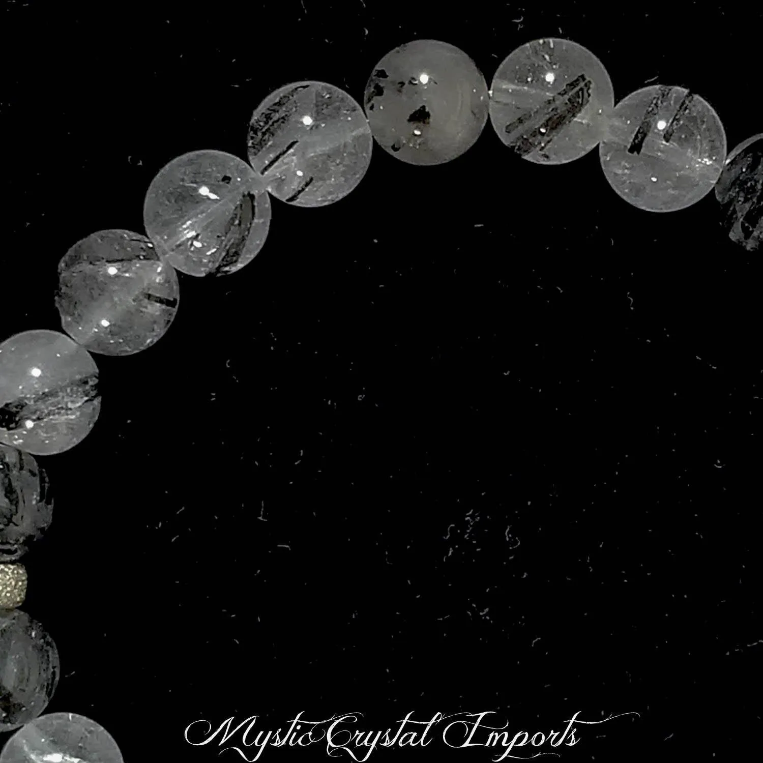 8mm Tourmalinated Quartz Crystal Healing Bracelet