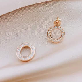 925 Silver Circle CZ Stud Earring