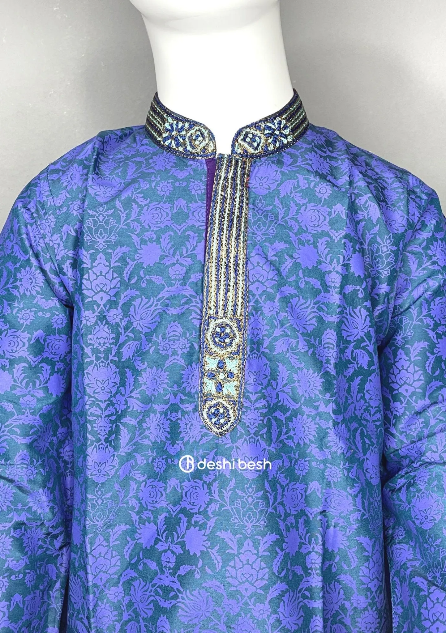 Aarong Printed Embroidered Mixed Cotton Punjabi