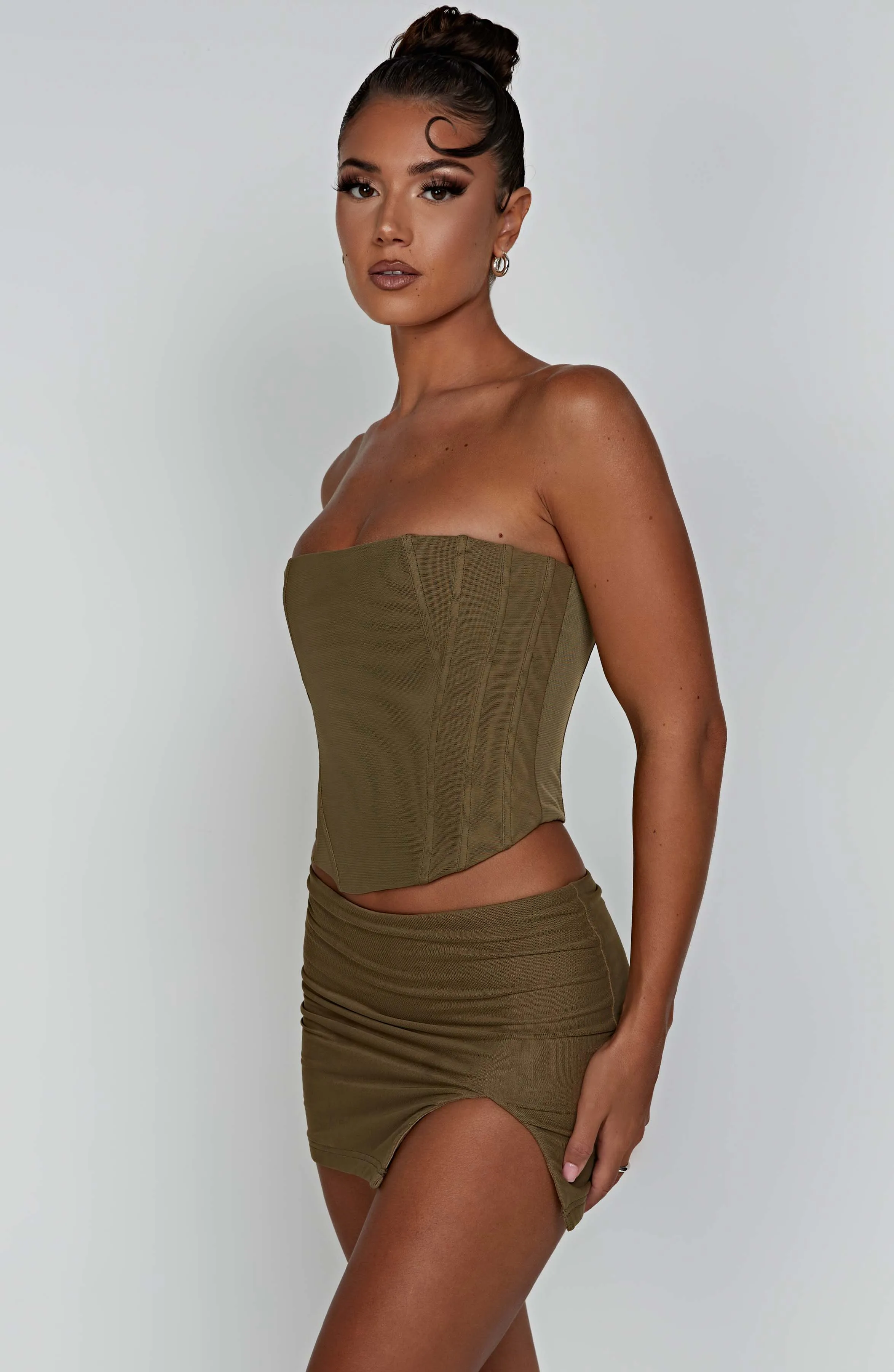 Alina Mini Skirt - Khaki