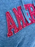 AMERICA RED APPLIQUE HOODED SWEATSHIRT