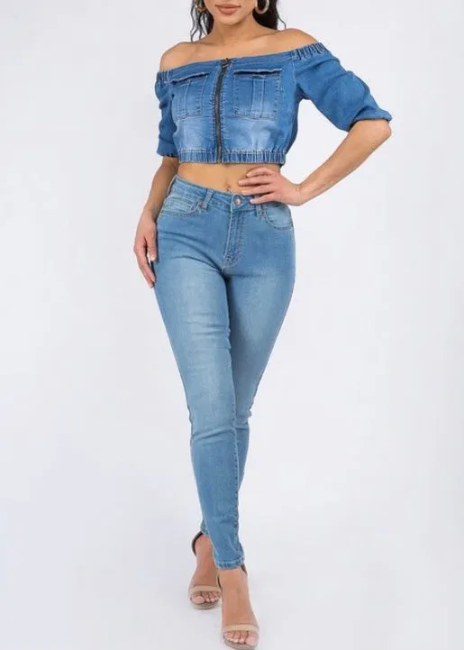 American Bazi Basic High Waist Skinny Jeans (Light Blue) ABH-7010