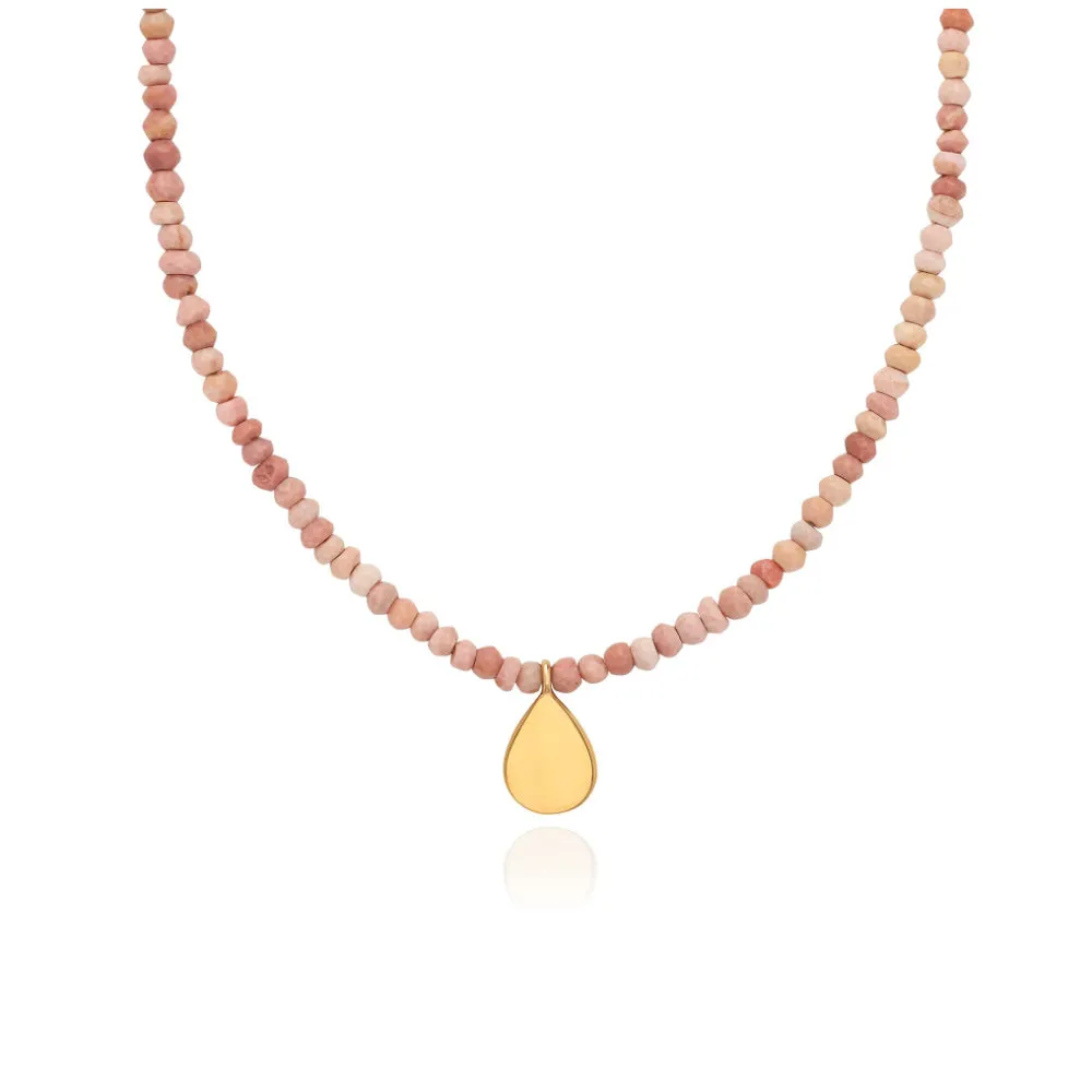 Anna Beck Beaded Pink Opal Drop Pendant Necklace