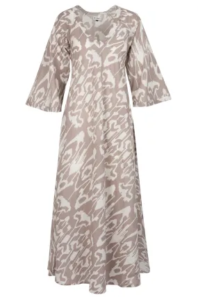 Anna Cotton Dress Elephant Ikat