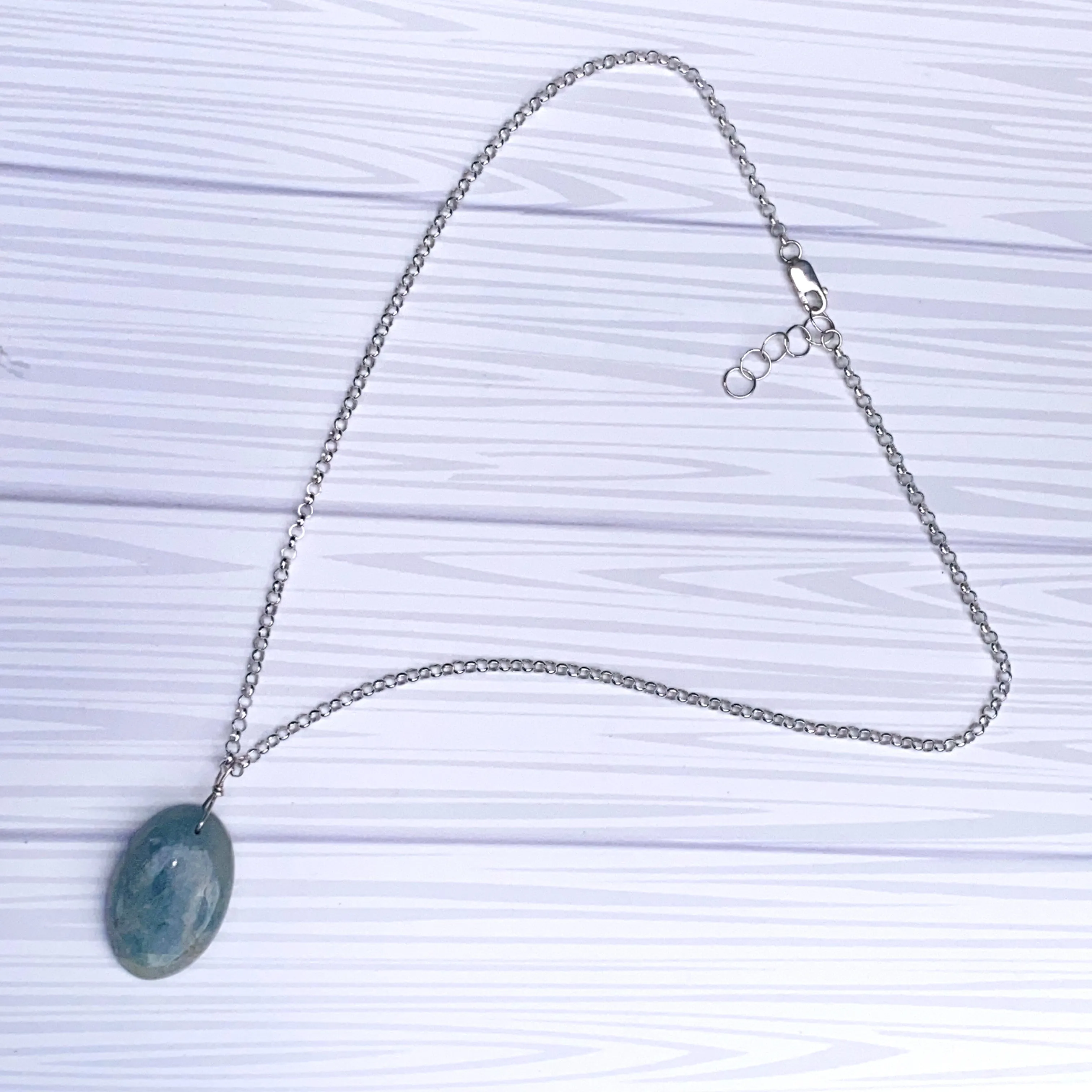 Aquamarine Pendant chain Necklace