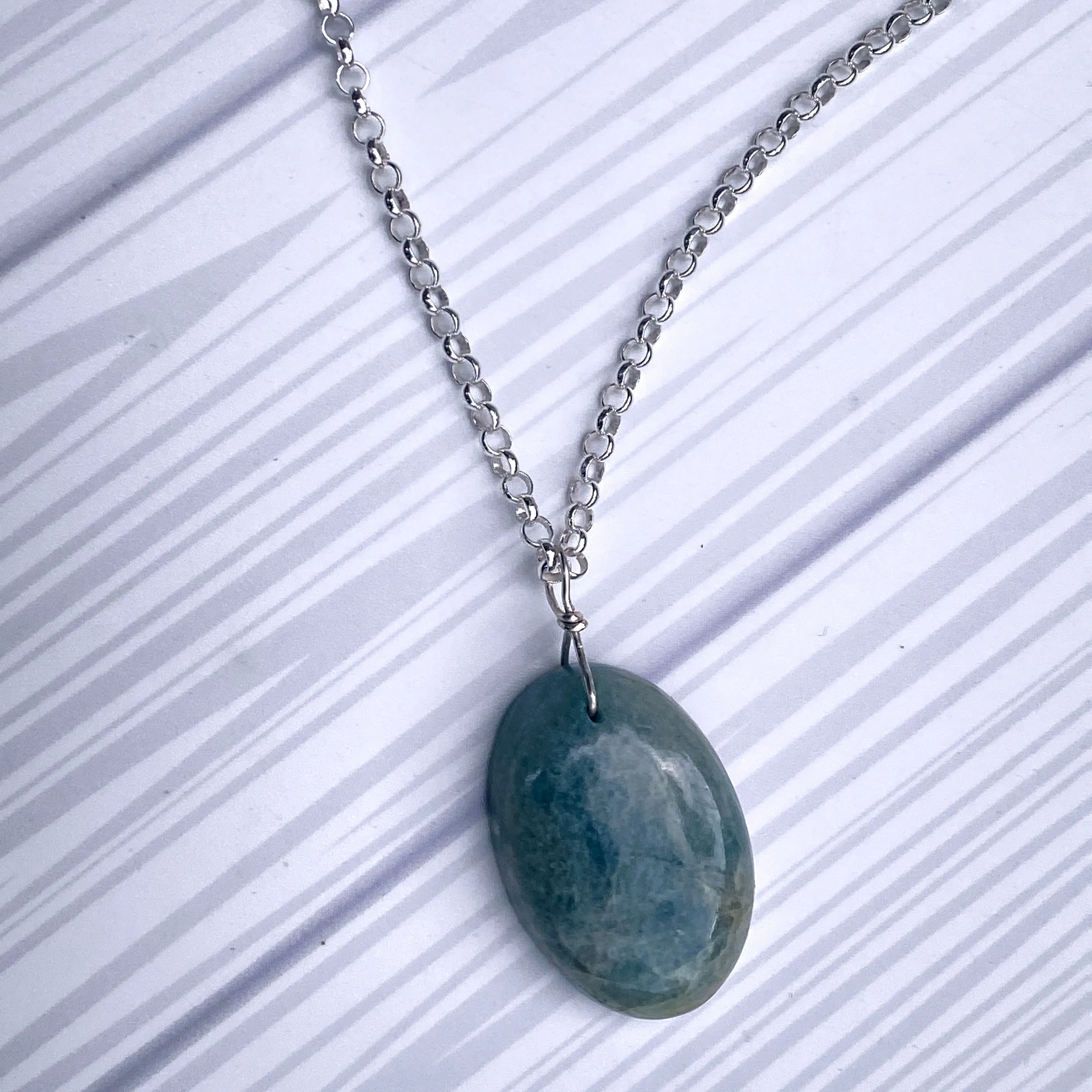 Aquamarine Pendant chain Necklace