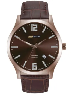 ArmourLite Isobrite Grand Slimline Series - Brown Dial & Strap - Rose Tone- Date