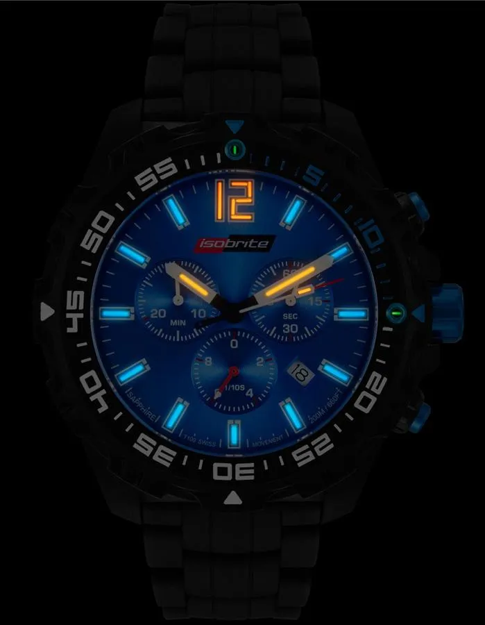 ArmourLite Isobrite Valor Series Chronograph - Blue Dial - Black - Silicone