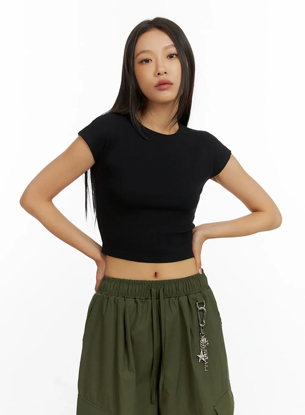 Basic Cotton Spice Crop Top IL409