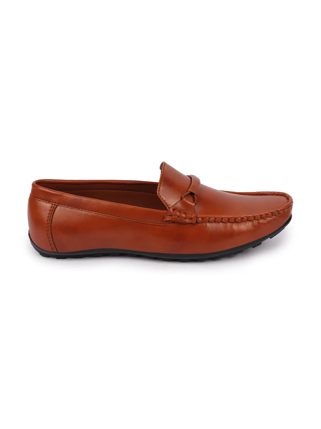 Basics Men Tan Buckle Design Slip On Casual Loafers and Moccasin Shoes