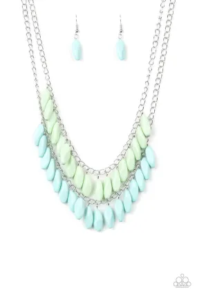 Beaded Boardwalk Blue and Green Necklace - Paparazzi Accessories