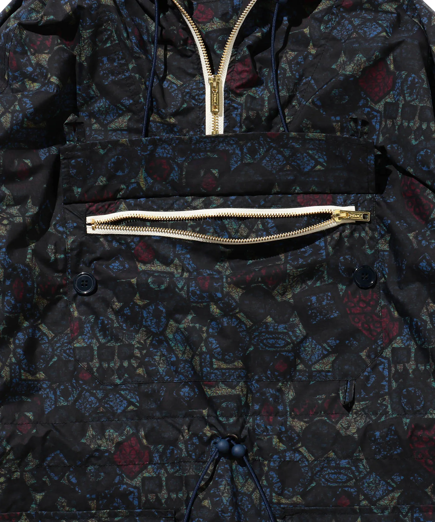 BEAMS PLUS Sports Euro Anorak Nylon Print Navy