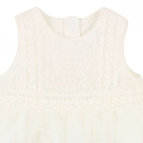 Bebe Embroidered Organza Dress - Ivory