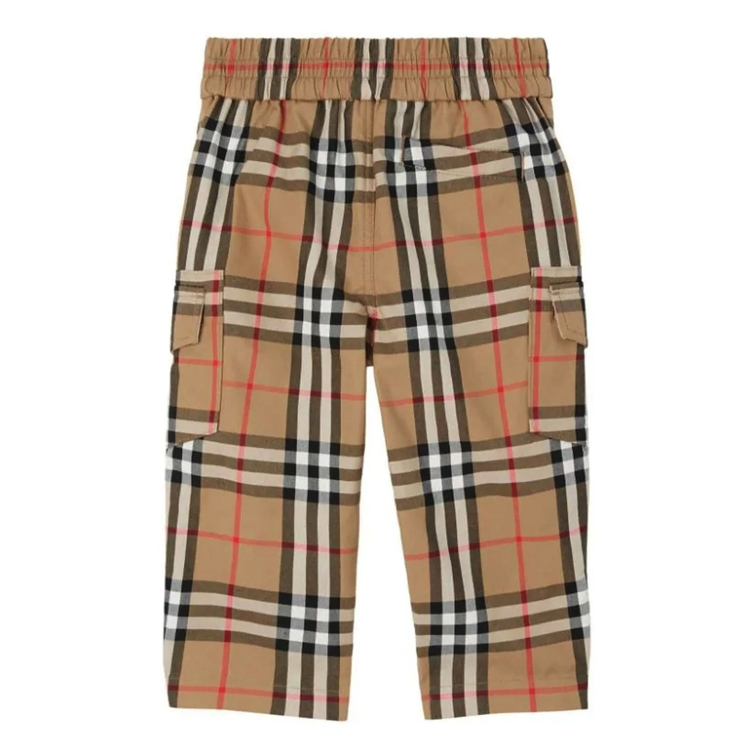 Beige Check Cotton Pants