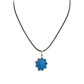 Blue Druzy Agate Star Necklace