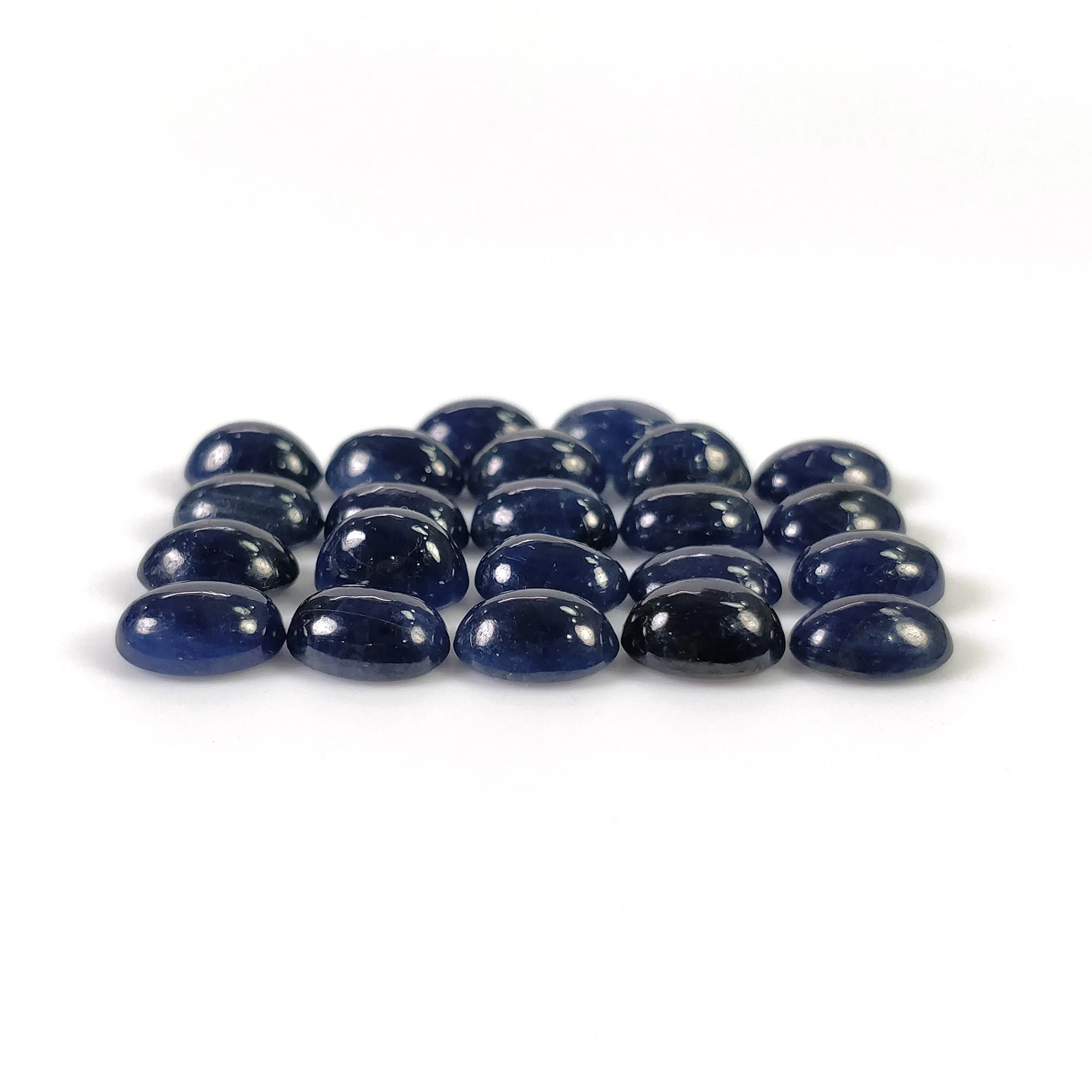 BLUE SAPPHIRE Gemstone Cabochon : 42.10cts Natural Untreated Unheated Sapphire Oval Shape 8*6mm 22pcs