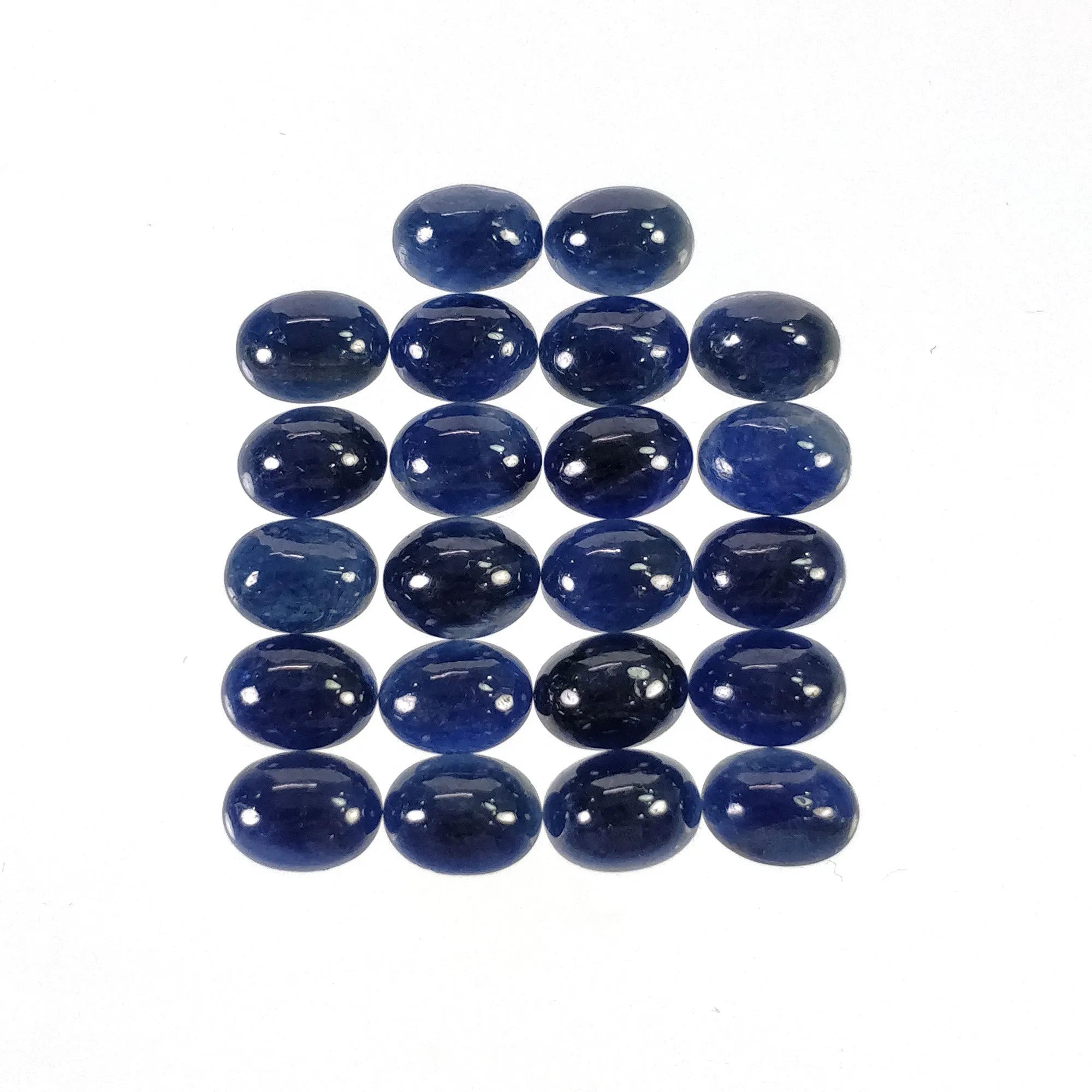 BLUE SAPPHIRE Gemstone Cabochon : 42.10cts Natural Untreated Unheated Sapphire Oval Shape 8*6mm 22pcs