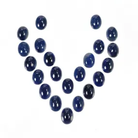 BLUE SAPPHIRE Gemstone Cabochon : 42.10cts Natural Untreated Unheated Sapphire Oval Shape 8*6mm 22pcs