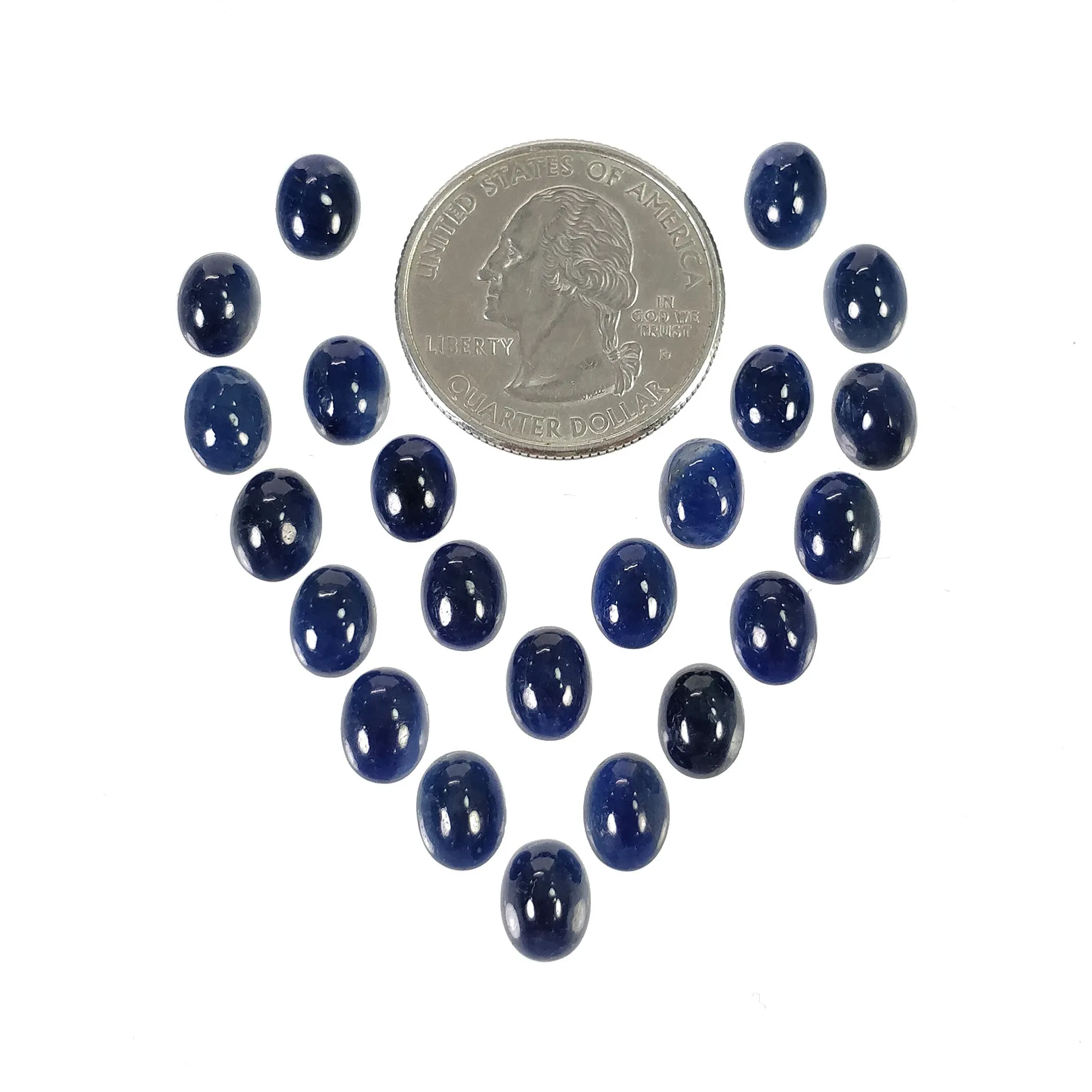 BLUE SAPPHIRE Gemstone Cabochon : 42.10cts Natural Untreated Unheated Sapphire Oval Shape 8*6mm 22pcs