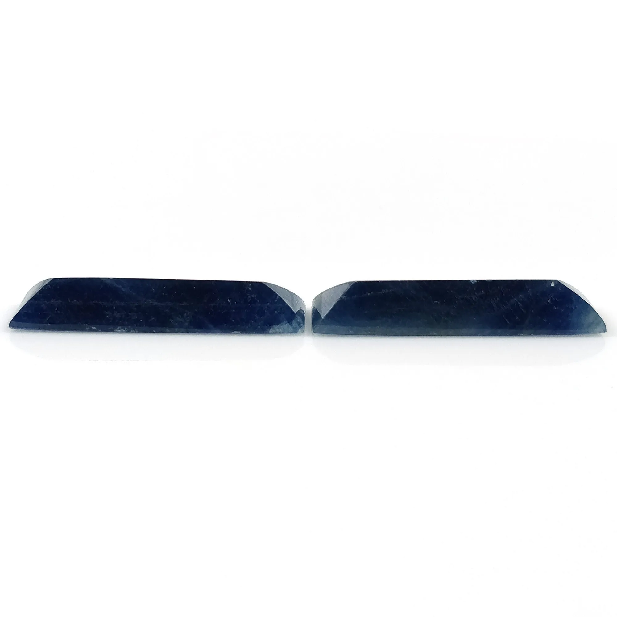 BLUE SAPPHIRE Gemstone Normal Cut : 25.00cts Natural Untreated Unheated Sapphire Baguette Shape 30*7mm Pair (With Video)