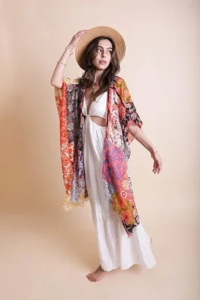 Boho Floral Patchwork Kimono