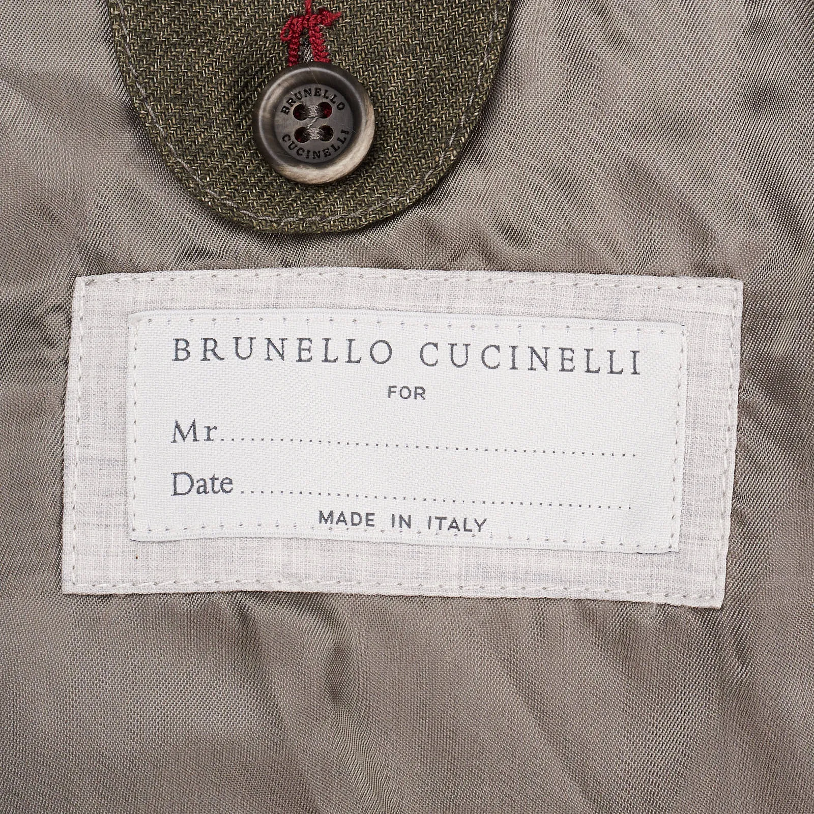 BRUNELLO CUCINELLI Olive Green Linen Safari Field Jacket EU 50 NEW US 40