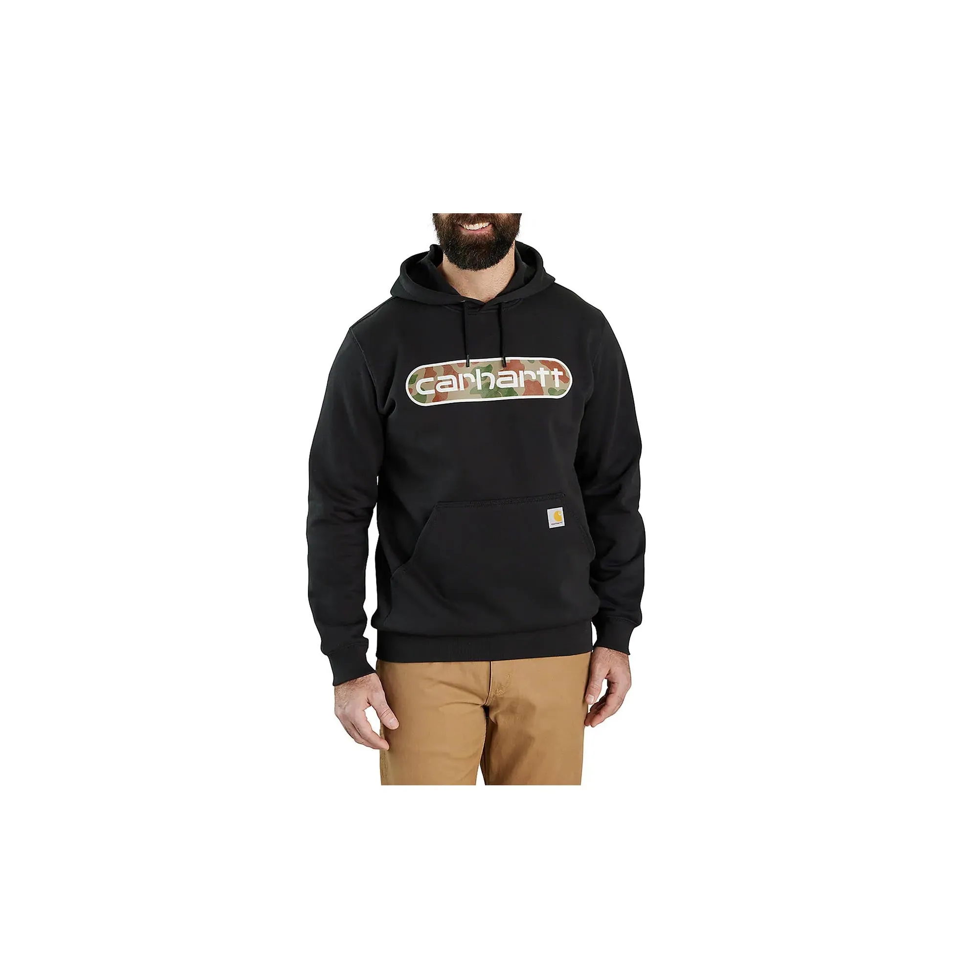 Carhartt Loose Fit Midweight Camo Logo Graphic Sweatshirt Black