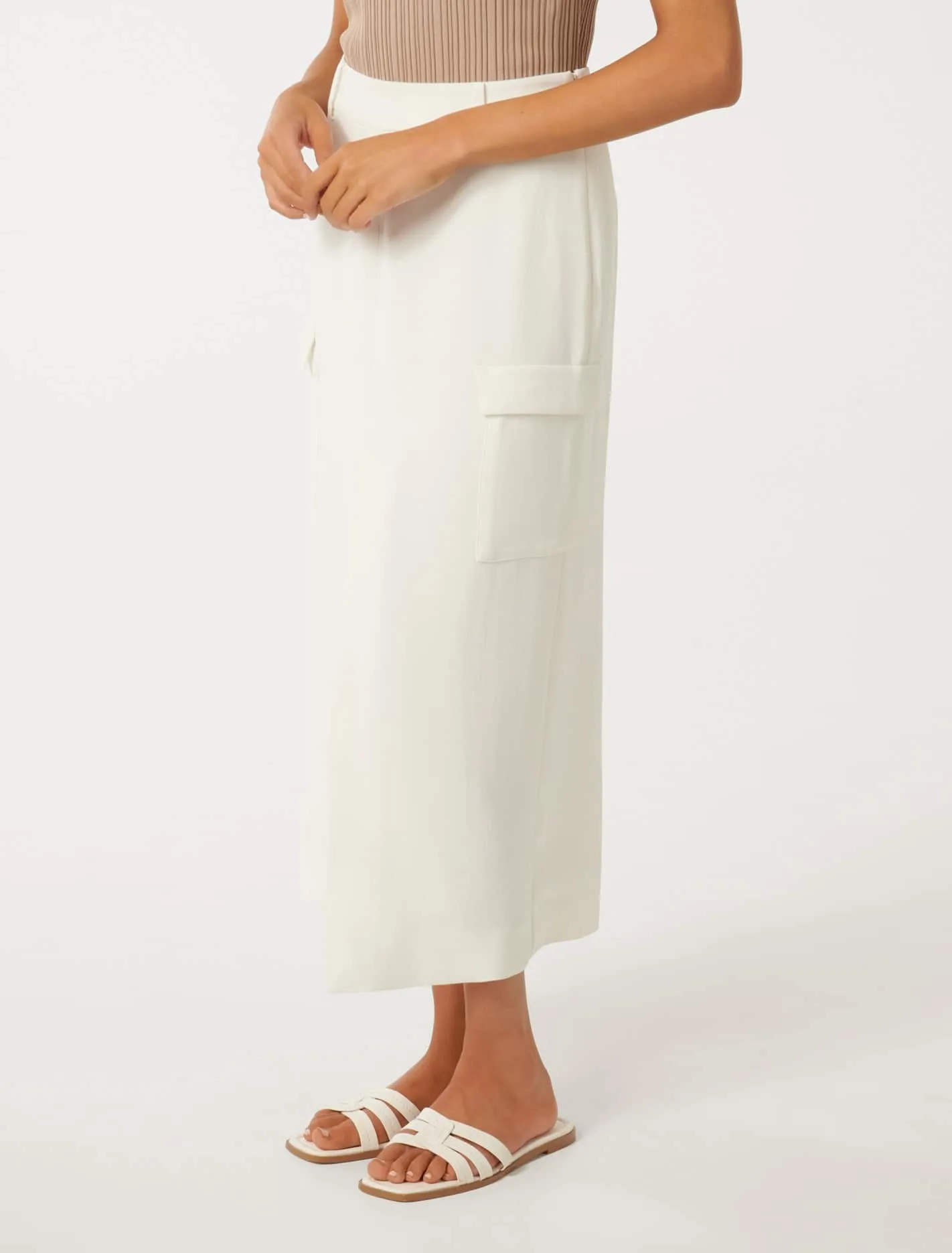 Carly Petite Cargo Midi Skirt