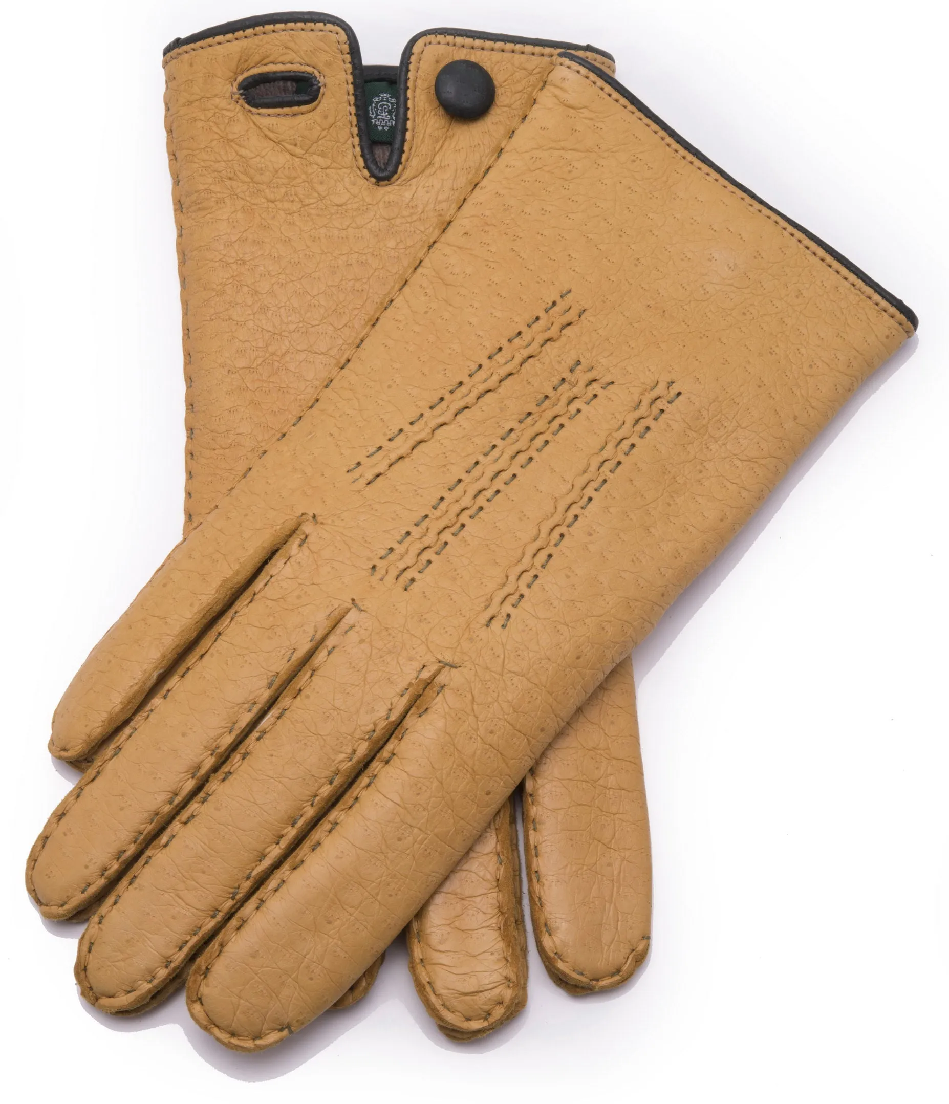 Chamois Yellow Cashmere Lined Peccary Gloves