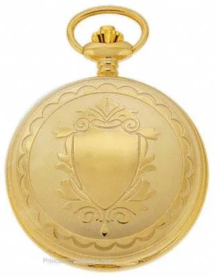 Charles-Hubert 14k Gold-Plated Brass Pocket Watch - Roman Numerals - 48mm