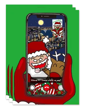 Christmas Card Pack of 10 – Santa FaceTime