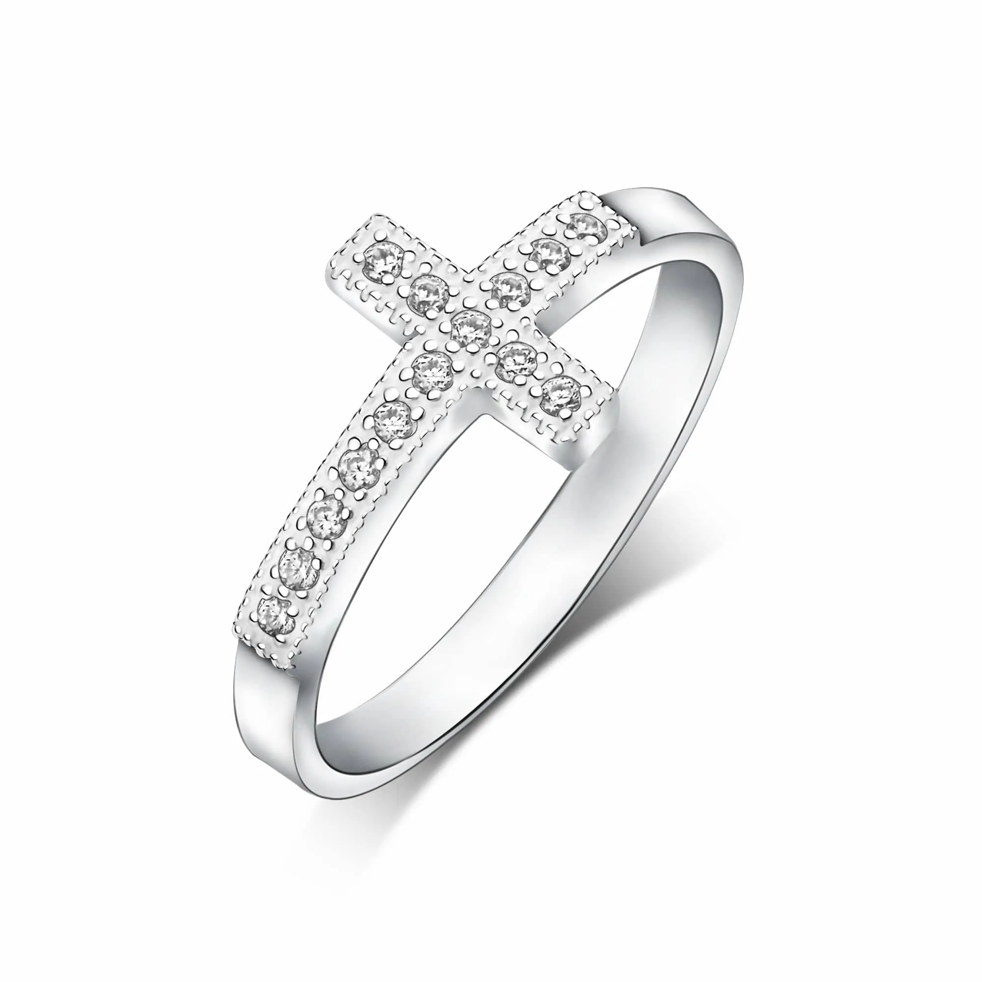 Classic Sideways Cross Rings Sterling Silver