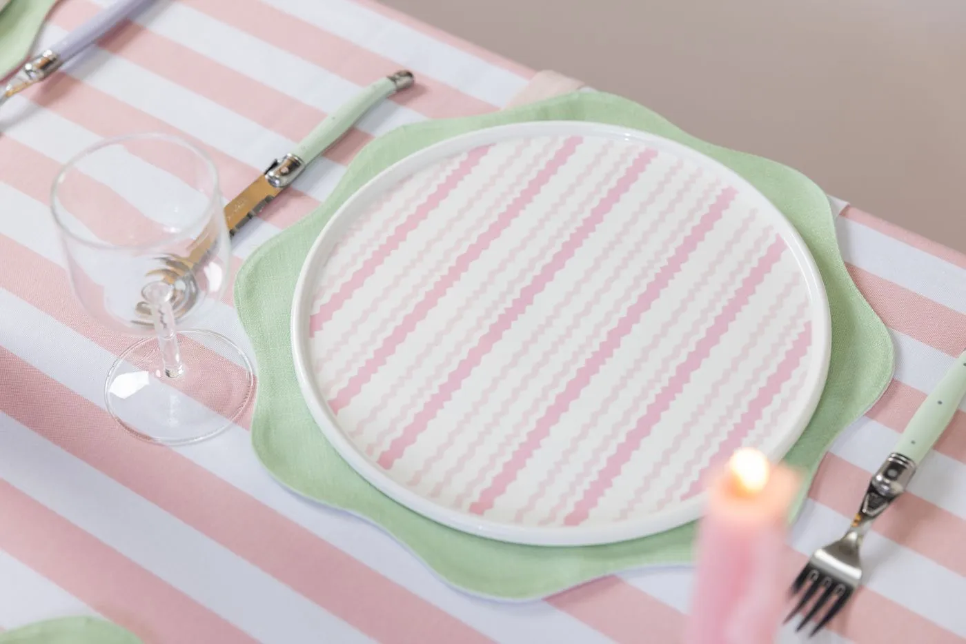 Coterie Studio Zig Zag Plate Pink