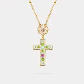 Cross Grape Flower Necklace