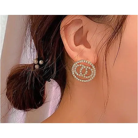 Crystal Round Stud Earrings