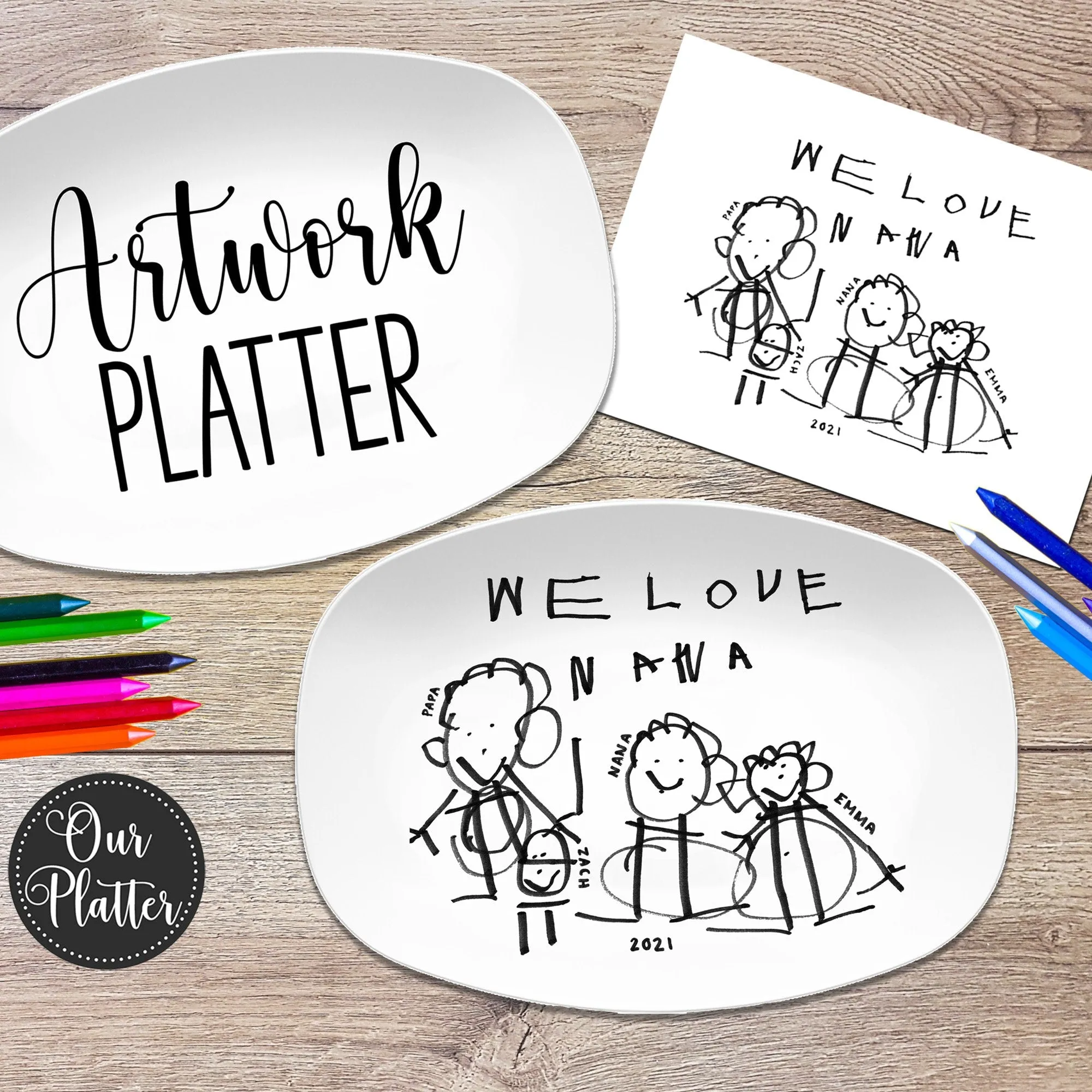 Custom Drawing Artwork Platter