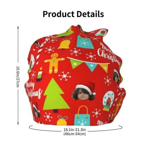 Custom Face Merry Christmas Red Kid's Beanie