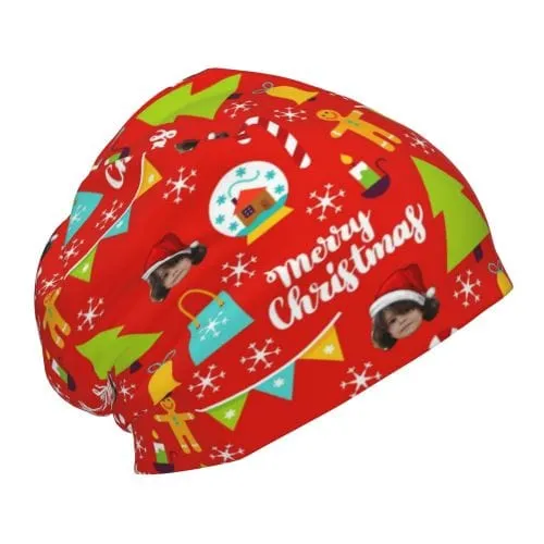 Custom Face Merry Christmas Red Kid's Beanie