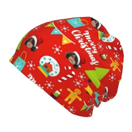 Custom Face Merry Christmas Red Kid's Beanie