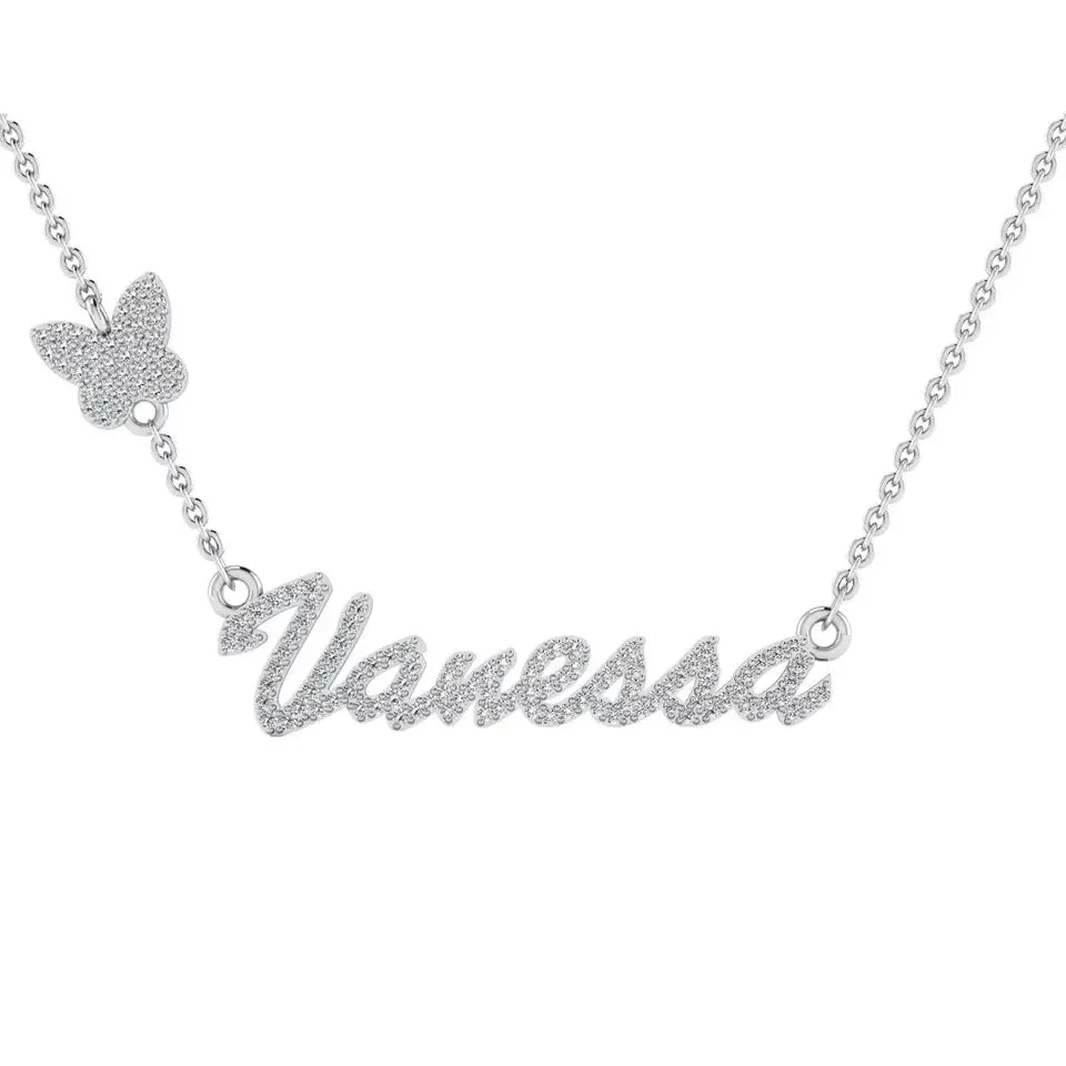 CUSTOM MOISSANITE NECKLACE WITH BUTTERFLY