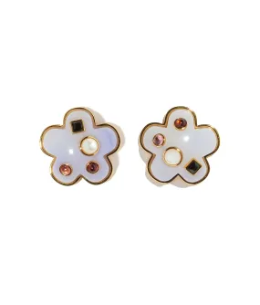 Daisy Stud Earrings In Periwinkle