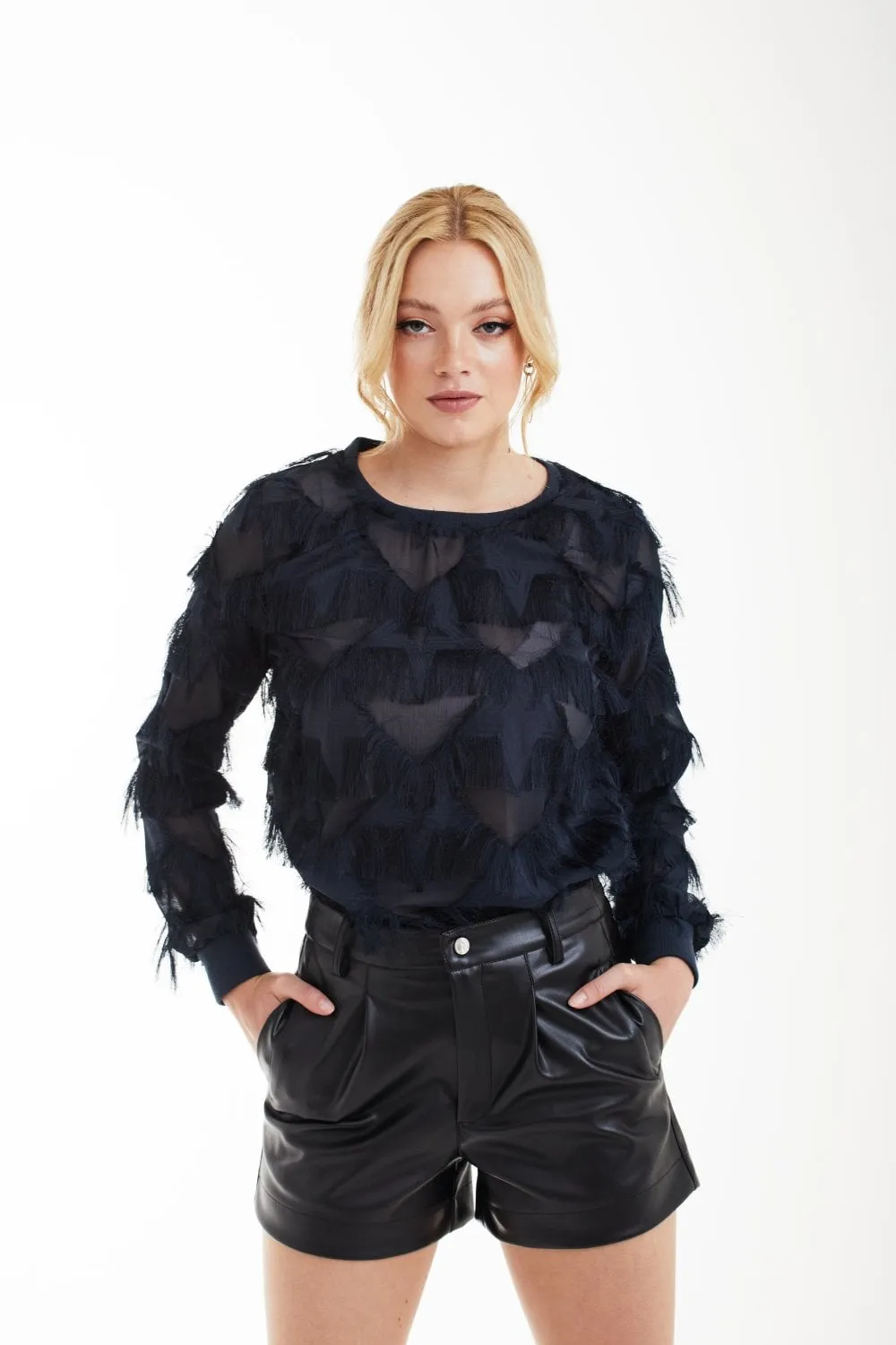 Double Second Tassel And Organza Top