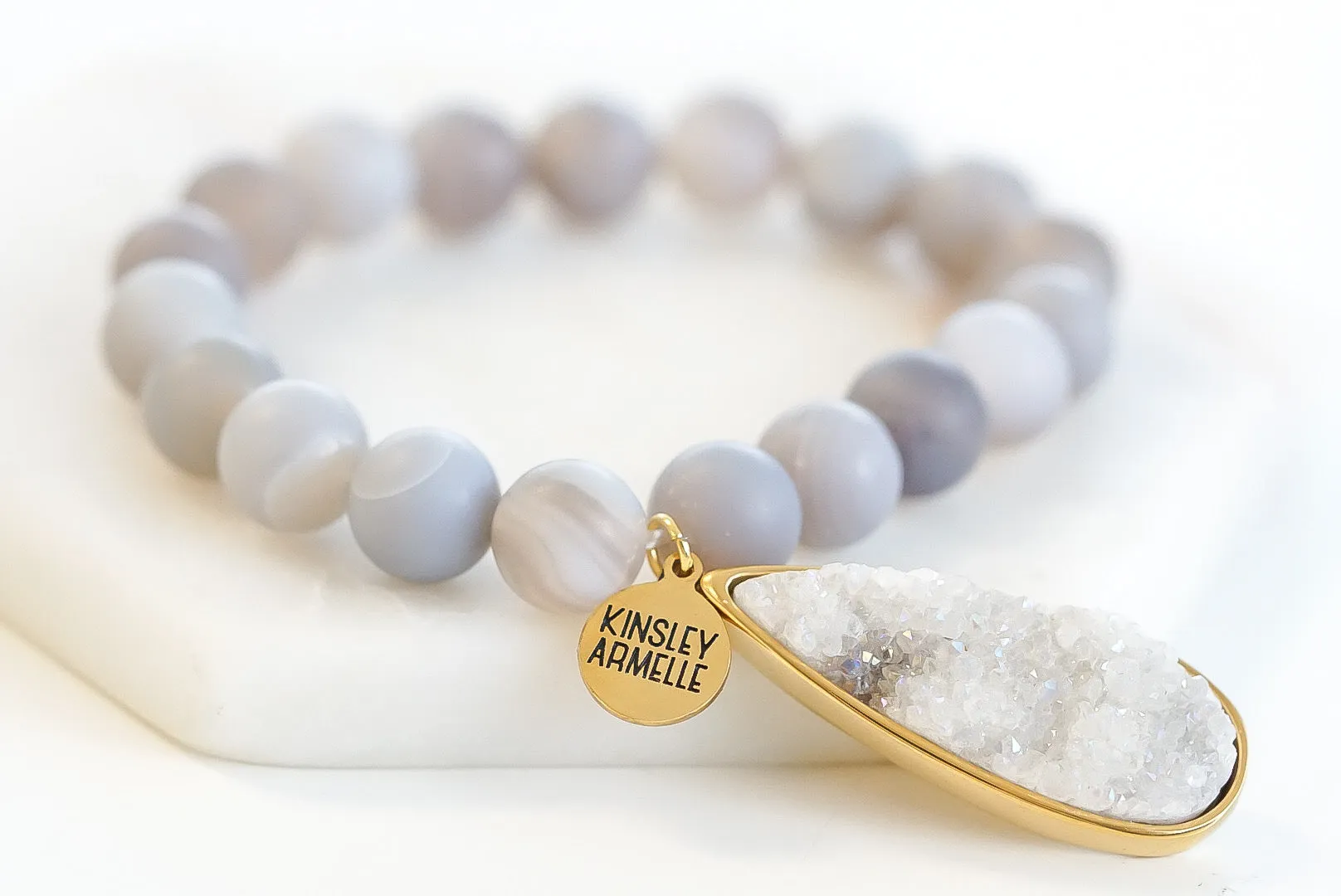 Druzy Collection - Cinder Quartz Drop Bracelet