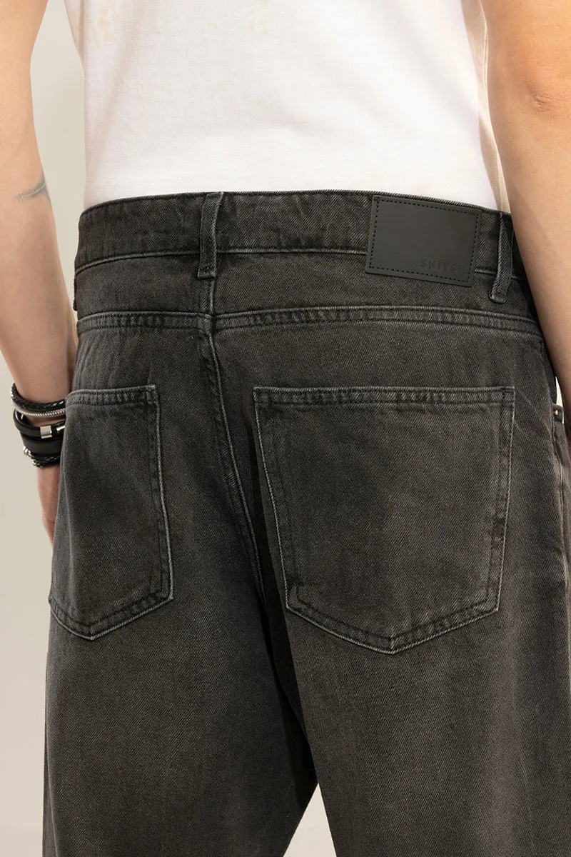 Dusk Washed Black Baggy Fit Jeans