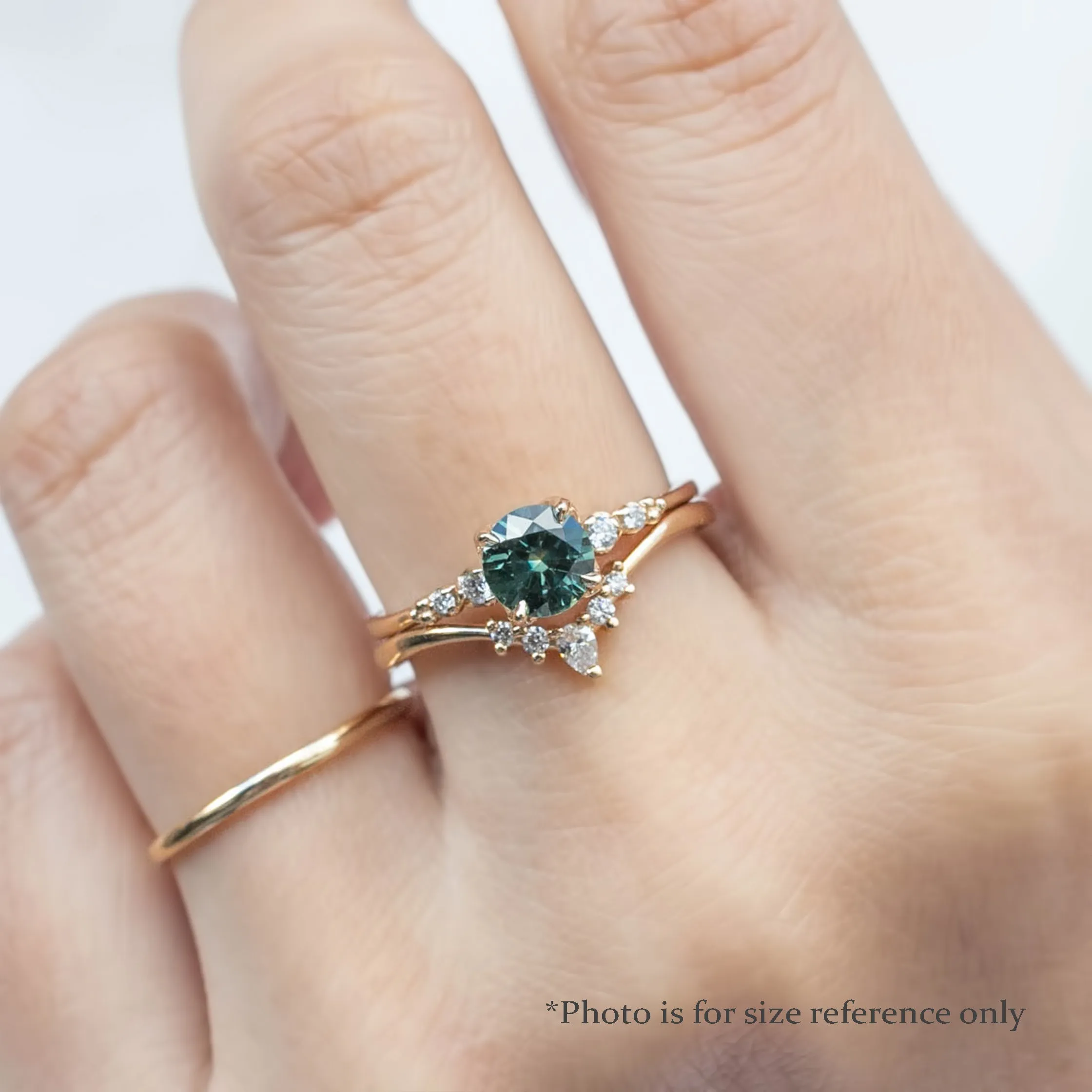 Estel Luxe Ring 1.16ct Dark Teal Blue Green Montana Sapphire, 14k Rose Gold (One of a Kind)