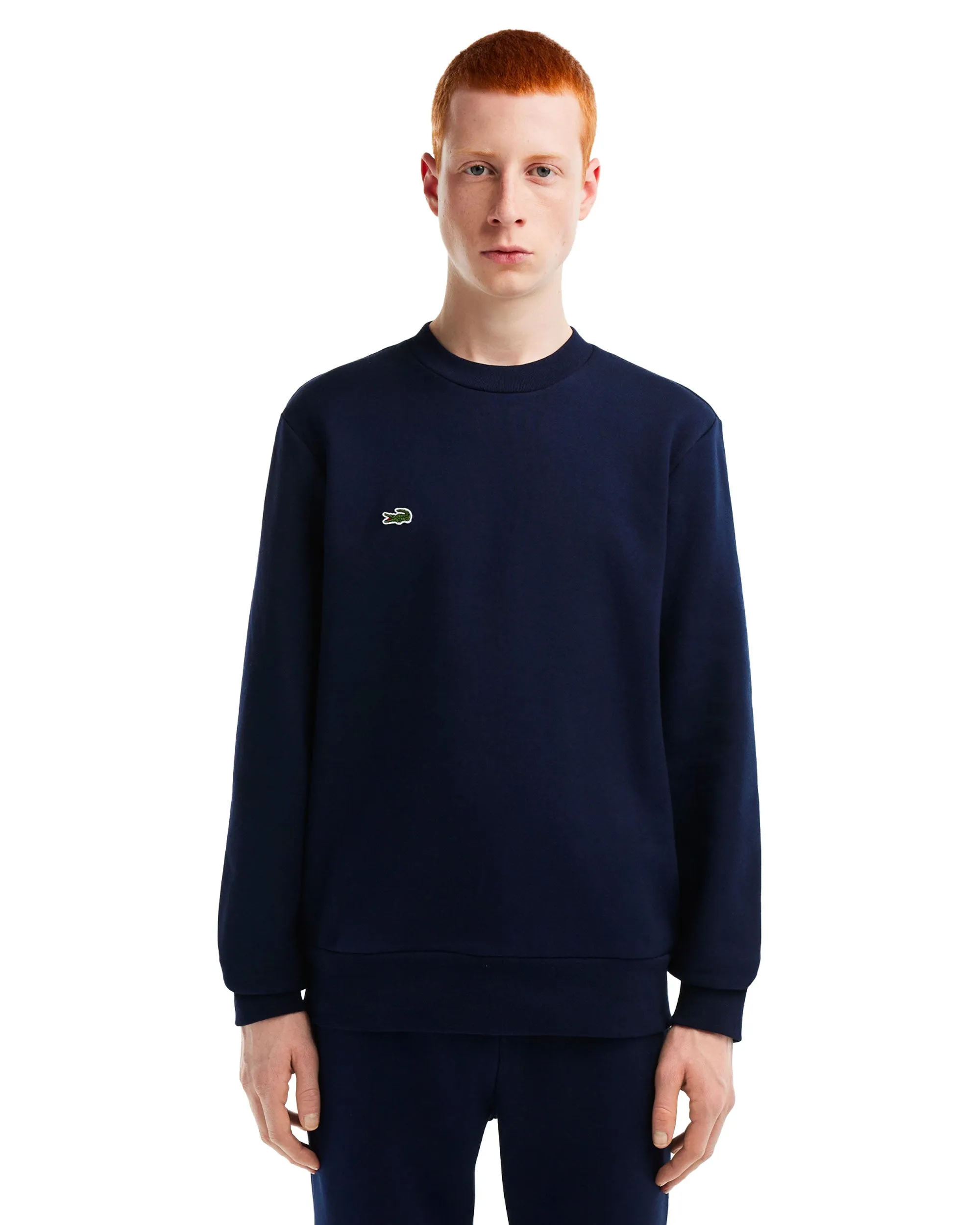 Felpa Uomo Lacoste Basic Logo Blu